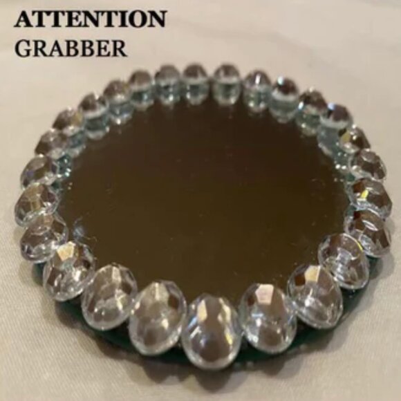 Hanging Wall Decor Round Glass Mirror Table Centerpiece - Decorative Reflective - Picture 12 of 12